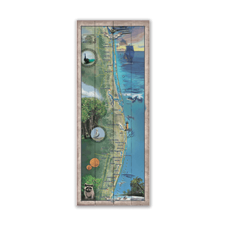 The Treasure Coast of Florida: Illustrated Map - Wood & Metal Wall Art Wood & Metal Wall Art Lisa Middleton Wood 14" x 36"