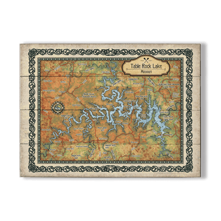 Table Rock Lake, Missouri: Illustrated Map - Wood & Metal Wall Art Wood & Metal Wall Art Lisa Middleton Wood 23" x 17"