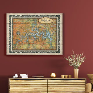 Table Rock Lake, Missouri: Illustrated Map - Wood & Metal Wall Art Wood & Metal Wall Art Lisa Middleton
