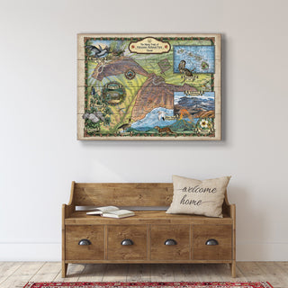 Hiking Trails of Volcanoes National Park - Wood & Metal Wall Art Wood & Metal Wall Art Lisa Middleton