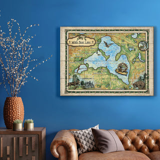 White Bear Lake, Minnesota: Illustrated Map - Wood & Metal Wall Art Wood & Metal Wall Art Lisa Middleton