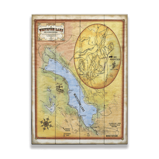 A New Map of Whitefish Lake, Montana - Wood & Metal Wall Art Wood & Metal Wall Art Lisa Middleton Wood 17" x 23"