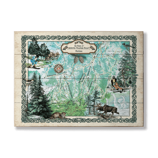 Ski Runs of Whitefish Mountain Resort - Wood & Metal Wall Art Wood & Metal Wall Art Lisa Middleton Wood 23" x 17"