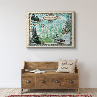 Ski Runs of Whitefish Mountain Resort - Wood & Metal Wall Art Wood & Metal Wall Art Lisa Middleton