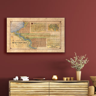 Historic Map of Whitefish, Montana - Wood & Metal Wall Art Wood & Metal Wall Art Lisa Middleton