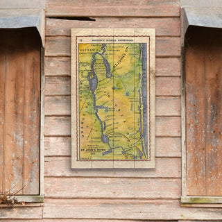 Whitney's Map of St. John's River: Vintage Map - Wood & Metal Wall Art Wood & Metal Wall Art Lisa Middleton