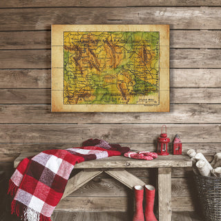 Historic Wyoming Map - Wood & Metal Wall Art Wood & Metal Wall Art Lisa Middleton