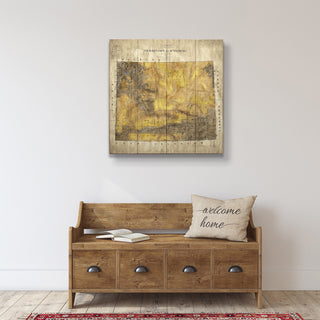 Territory of Wyoming: Illustrated Map - Wood & Metal Wall Art Wood & Metal Wall Art Lisa Middleton