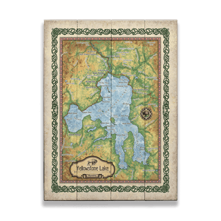 Yellowstone Lake: Illustrated Map - Wood & Metal Wall Art Wood & Metal Wall Art Lisa Middleton Wood 17" x 23"