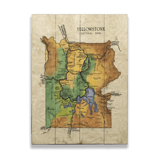 Historic Yellowstone National Park, 1949 - Wood & Metal Wall Art Wood & Metal Wall Art Lisa Middleton Wood 17" x 23"
