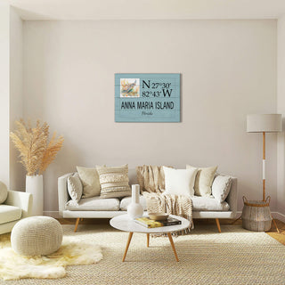 Coastal Coordinate Grid: Sea Blue Turtle - Wood & Metal Wall Art Wood & Metal Wall Art Joanne Murphy