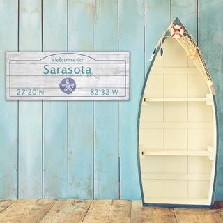 Coastal Welcome: Purple Icon - Wood & Metal Wall Art Wood & Metal Wall Art Joanne Murphy