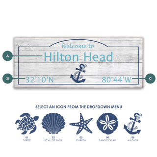 Coastal Welcome: Navy Icon - Wood & Metal Wall Art Wood & Metal Wall Art Joanne Murphy Wood 16" x 7" Anchor
