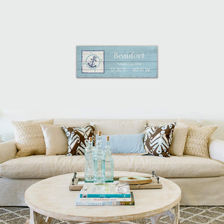 Coastal Compass Side Box: Aqua - Wood & Metal Wall Art Wood & Metal Wall Art Joanne Murphy