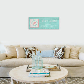 Coastal Compass Side Box: Teal - Wood & Metal Wall Art Wood & Metal Wall Art Joanne Murphy
