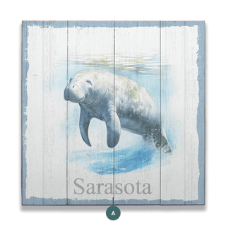 Manatee Watercolor - Wood & Metal Wall Art Wood & Metal Wall Art Joanne Murphy Wood 10.5" x 10.5"
