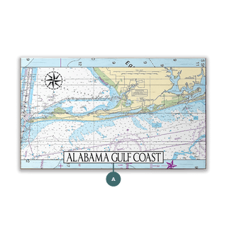 Alabama Gulf Coast Area Chart - Wood & Metal Wall Art Wood & Metal Wall Art Joanne Murphy Wood 14" x 8"