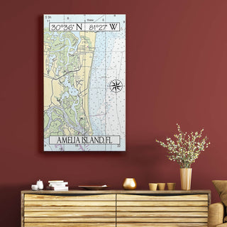 Amelia Island, FL, Area Chart - Wood & Metal Wall Art Wood & Metal Wall Art Joanne Murphy