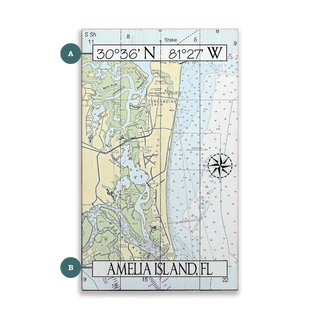 Amelia Island, FL, Area Chart - Wood & Metal Wall Art Wood & Metal Wall Art Joanne Murphy Wood 8" x 14"