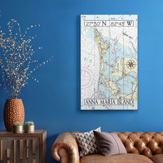 Anna Maria Island, FL, Area Chart - Wood & Metal Wall Art Wood & Metal Wall Art Joanne Murphy