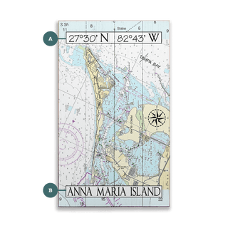 Anna Maria Island, FL, Area Chart - Wood & Metal Wall Art Wood & Metal Wall Art Joanne Murphy Wood 8" x 14"