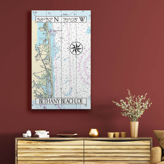 Bethany Beach, DE, Area Chart - Wood & Metal Wall Art Wood & Metal Wall Art Joanne Murphy