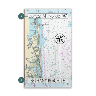 Bethany Beach, DE, Area Chart - Wood & Metal Wall Art Wood & Metal Wall Art Joanne Murphy Wood 8" x 14"