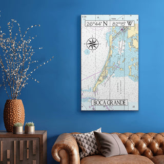Boca Grande, FL, Area Chart - Wood & Metal Wall Art Wood & Metal Wall Art Joanne Murphy