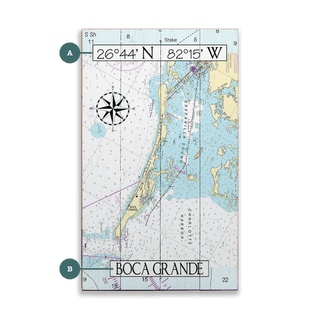 Boca Grande, FL, Area Chart - Wood & Metal Wall Art Wood & Metal Wall Art Joanne Murphy Wood 8" x 14"