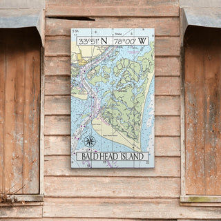 Bald Head Island, NC, Area Chart - Wood & Metal Wall Art Wood & Metal Wall Art Joanne Murphy