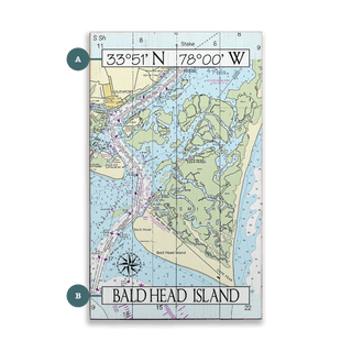 Bald Head Island, NC, Area Chart - Wood & Metal Wall Art Wood & Metal Wall Art Joanne Murphy Wood 8" x 14"