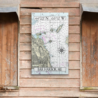 Bar Harbor, ME, Area Chart - Wood & Metal Wall Art Wood & Metal Wall Art Joanne Murphy