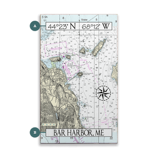 Bar Harbor, ME, Area Chart - Wood & Metal Wall Art Wood & Metal Wall Art Joanne Murphy Wood 8" x 14"