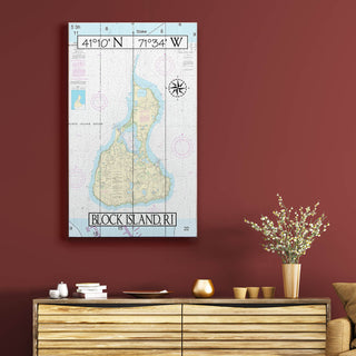 Block Island, RI, Area Chart - Wood & Metal Wall Art Wood & Metal Wall Art Joanne Murphy