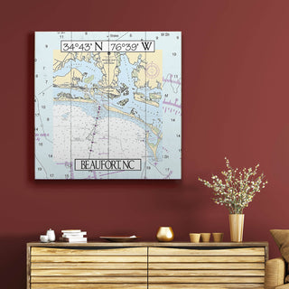 Beaufort, NC, Area Chart - Wood & Metal Wall Art Wood & Metal Wall Art Joanne Murphy
