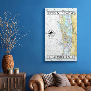 Clearwater Beach, FL, Area Chart - Wood & Metal Wall Art Wood & Metal Wall Art Joanne Murphy