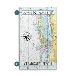 Clearwater Beach, FL, Area Chart - Wood & Metal Wall Art Wood & Metal Wall Art Joanne Murphy Wood 8" x 14"