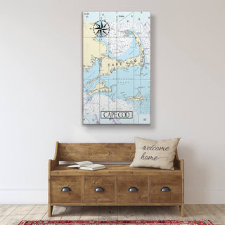 Cape Cod, MA, Area Chart - Wood & Metal Wall Art Wood & Metal Wall Art Joanne Murphy