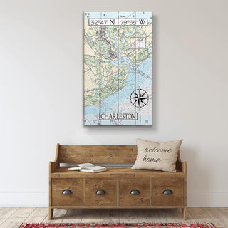 Charleston, SC, Area Chart - Wood & Metal Wall Art Wood & Metal Wall Art Joanne Murphy