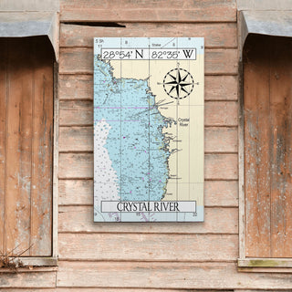 Crystal River, FL, Area Chart - Wood & Metal Wall Art Wood & Metal Wall Art Joanne Murphy