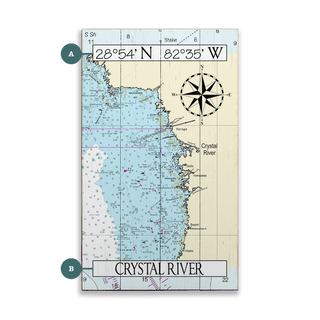 Crystal River, FL, Area Chart - Wood & Metal Wall Art Wood & Metal Wall Art Joanne Murphy Wood 8" x 14"