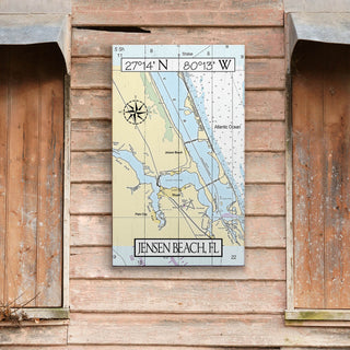 Jensen Beach, FL, Area Chart - Wood & Metal Wall Art Wood & Metal Wall Art Joanne Murphy