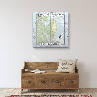 Jekyll Island, GA, Area Chart - Wood & Metal Wall Art Wood & Metal Wall Art Joanne Murphy