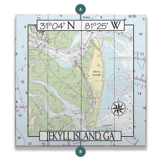 Jekyll Island, GA, Area Chart - Wood & Metal Wall Art Wood & Metal Wall Art Joanne Murphy Wood 10.5" x 10.5"