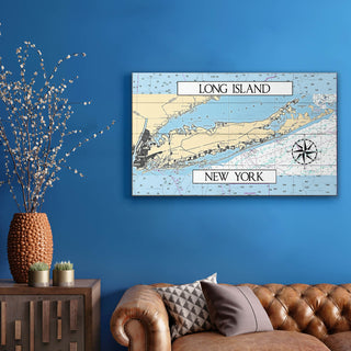 Long Island, NY, Area Chart - Wood & Metal Wall Art Wood & Metal Wall Art Joanne Murphy