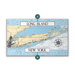 Long Island, NY, Area Chart - Wood & Metal Wall Art Wood & Metal Wall Art Joanne Murphy Wood 14" x 8"
