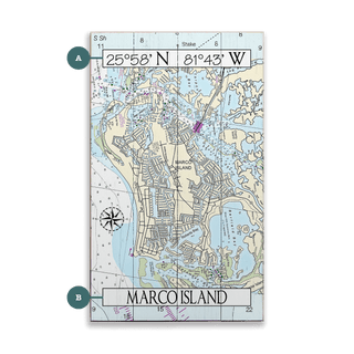 Marco Island, FL, Area Chart - Wood & Metal Wall Art Wood & Metal Wall Art Joanne Murphy Wood 8" x 14"
