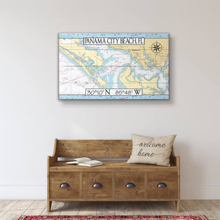 Panama City, FL, Area Chart - Wood & Metal Wall Art Wood & Metal Wall Art Joanne Murphy