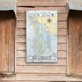 Pass-A-Grille, FL, Area Chart - Wood & Metal Wall Art Wood & Metal Wall Art Joanne Murphy
