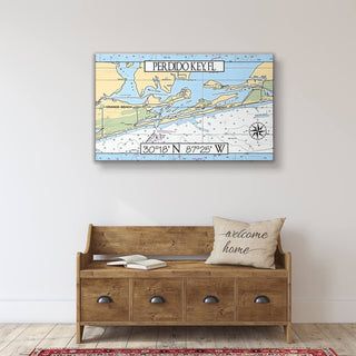 Perdido Key, FL, Area Chart - Wood & Metal Wall Art Wood & Metal Wall Art Joanne Murphy